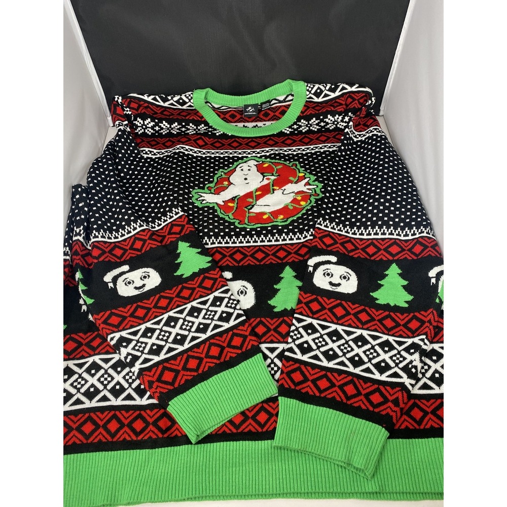 Ghostbusters Sweater Mens 5XL LED Light Up Christmas Pullover Novelty Ugly Ghost